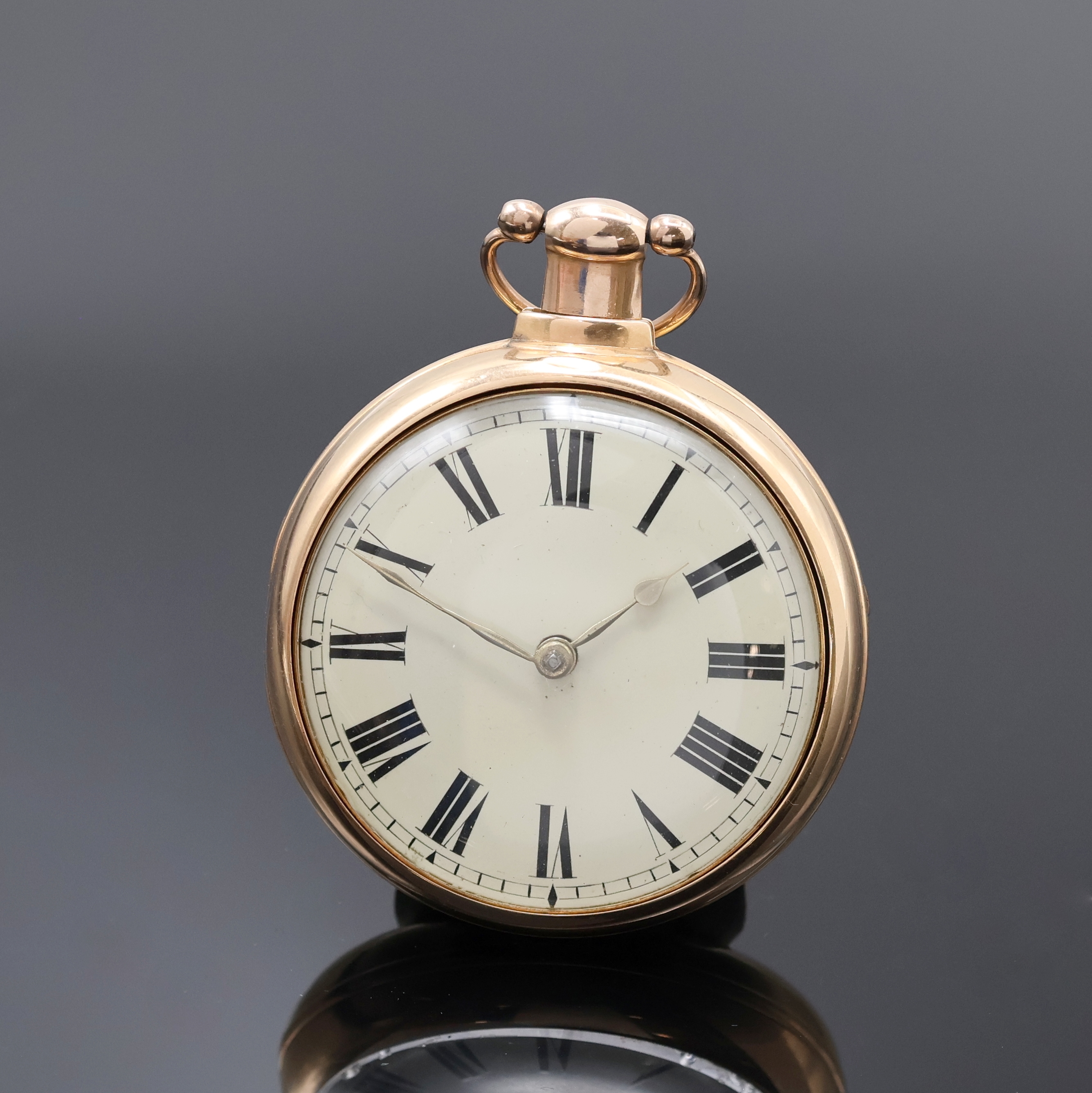 Image 26991255 - WILLIAM MOLYNEUX DUBLIN Nr. 358 schwere Taschenuhr in RG 750/000, London Hallmark 1812, ...