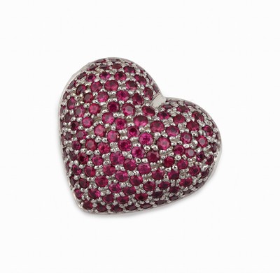 26991342f - Platin Korallen-Brillant-Rubin-Collier, Pt,außergewöhnliche Gestaltung, im Verlauf ...