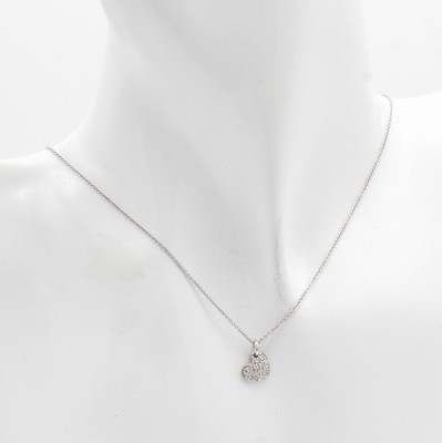 26991346a - Herzanhänger mit Brillanten an Kette, WG 585/000, 17 Brill. zus. ca. 0.14 ct Weiß/si, ...