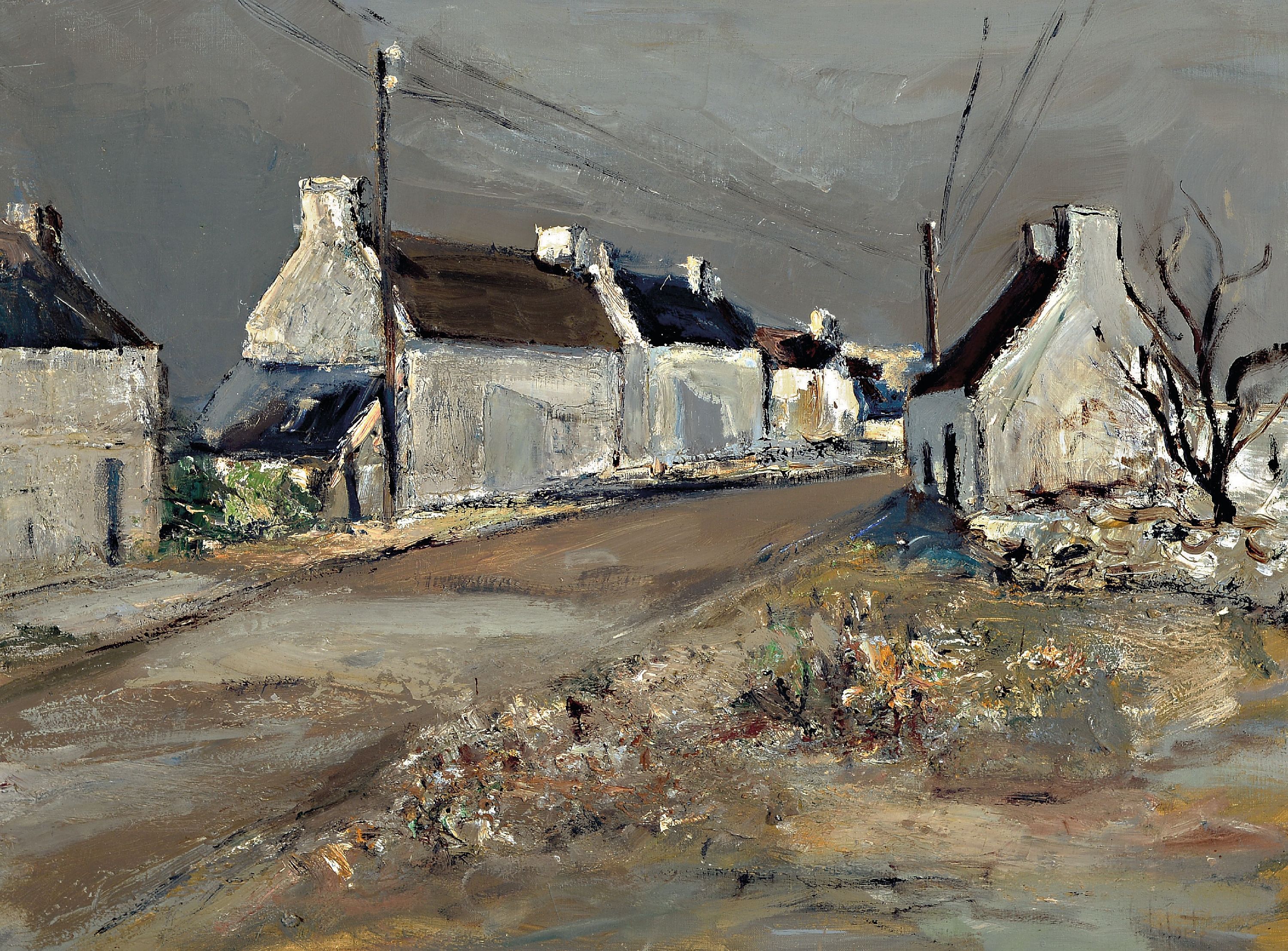 Image 26991486 - Georges Laporte, 1926-2000, Village de Kerscope, Öl/Lwd, rechts unten sign., ca. ...