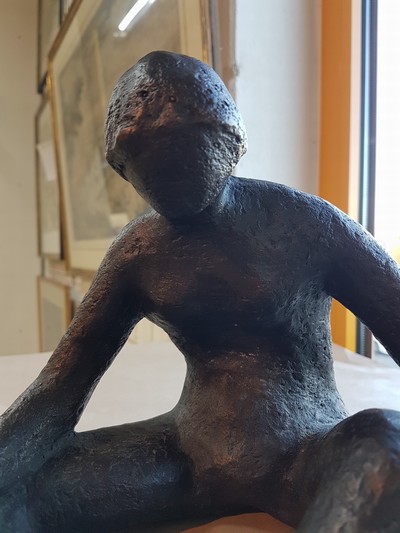 26991494e - H. Glücklich, zeitgen. Künstler, Sitzender weiblicher Akt, Bronzeguß, sign. und num. ...