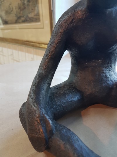 26991494g - H. Glücklich, zeitgen. Künstler, Sitzender weiblicher Akt, Bronzeguß, sign. und num. ...