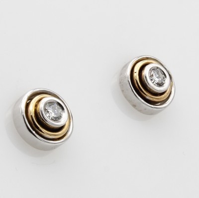 Image Paar Ohrstecker mit Brillanten, WG/GG 585/ 000, 2 Brill. zus. ca. 0.20 ct Weiß/si ...