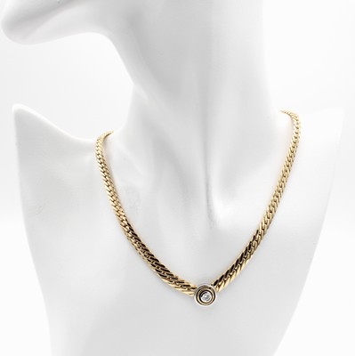 Image Flachpanzercollier mit Brillanten, GG/WG 585/000, Brill. ca. 0.20 ct Weiß/si, ...