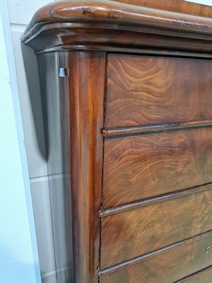 26991964v - Chiffoniere/Hochkommode, Biedermeier, um 1840 , Mahagonifurnier, 6 Schubladen, ca. 148 x ...