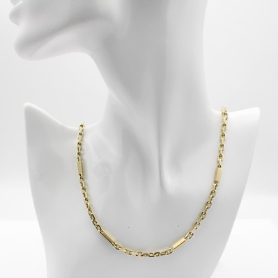 26992088a - Massive Ankerkette, GG 585/000, Zwischen- glieder feinsatiniert, Gew. ca. 61.4 g, L. ca. ...