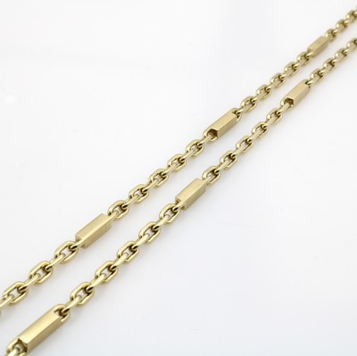 26992088b - Massive Ankerkette, GG 585/000, Zwischen- glieder feinsatiniert, Gew. ca. 61.4 g, L. ca. ...