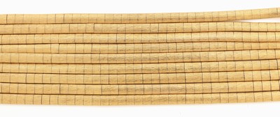 26992112a - 18 kt Gold Armband, GG 750/000, sat., 9- rhg., L. ca. 19.5 cm, Kastenschloss mit 2 ...