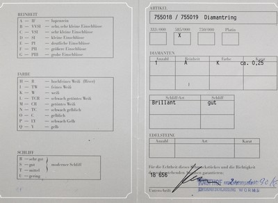 26992304a - 14 kt Gold Brillant-Ring, GG/WG 585/000, Aufbau in mehreren Ebenen, 27 Brillanten zus. ...