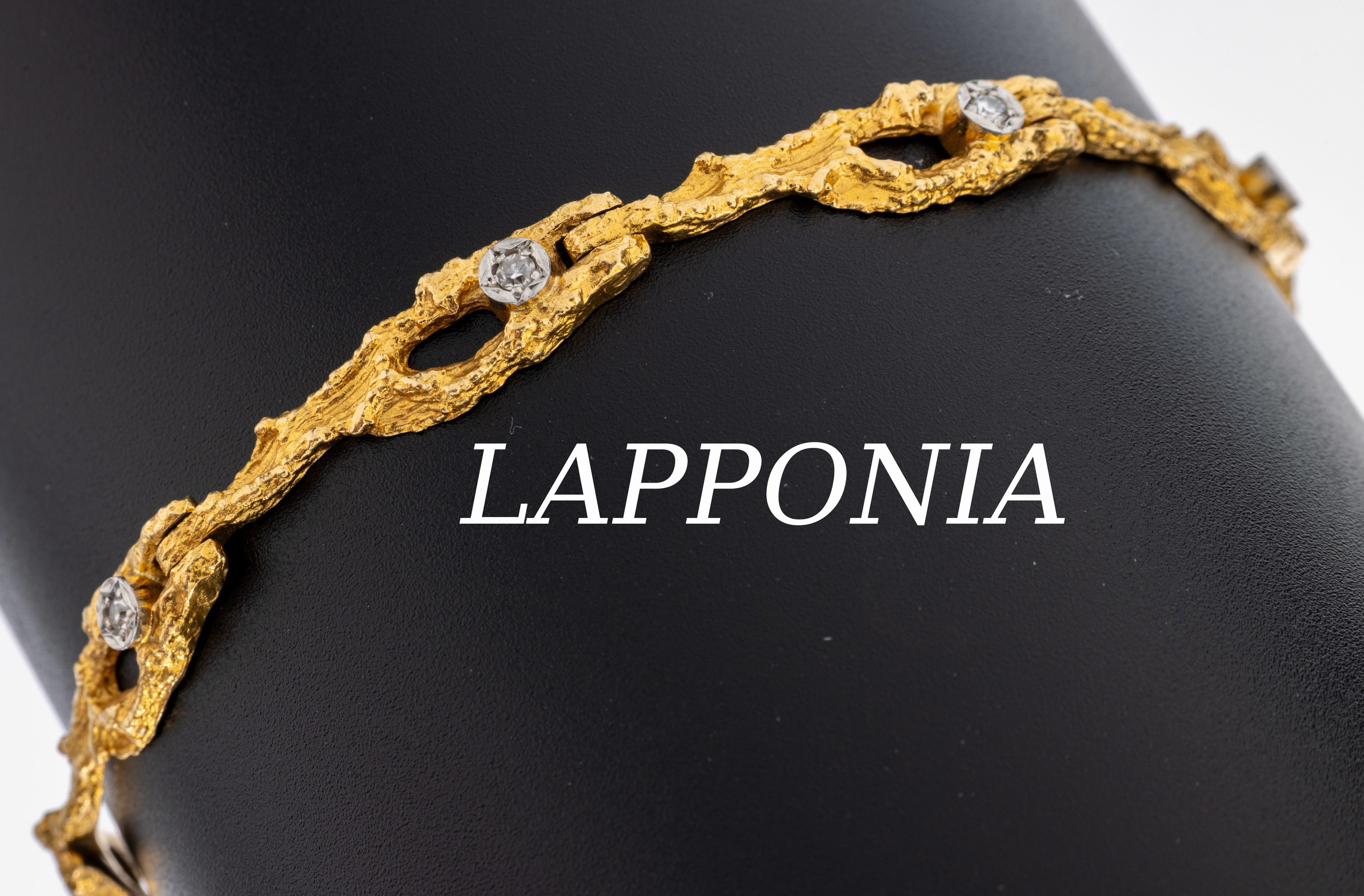 Image 26992541 - 18 kt Gold LAPPONIA Diamant-Armband, GG/WG 750/000, Finnland 1982, typ. abstraktes ...