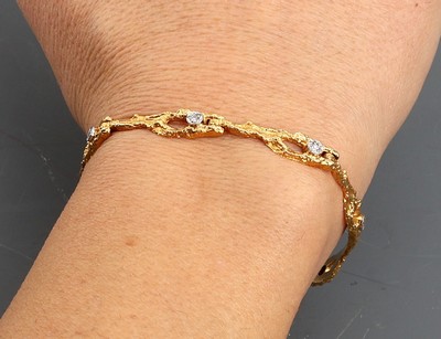26992541e - 18 kt Gold LAPPONIA Diamant-Armband, GG/WG 750/000, Finnland 1982, typ. abstraktes ...