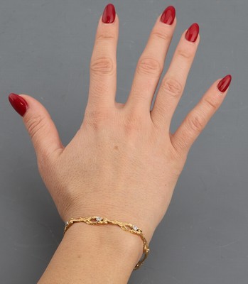 26992541f - 18 kt Gold LAPPONIA Diamant-Armband, GG/WG 750/000, Finnland 1982, typ. abstraktes ...