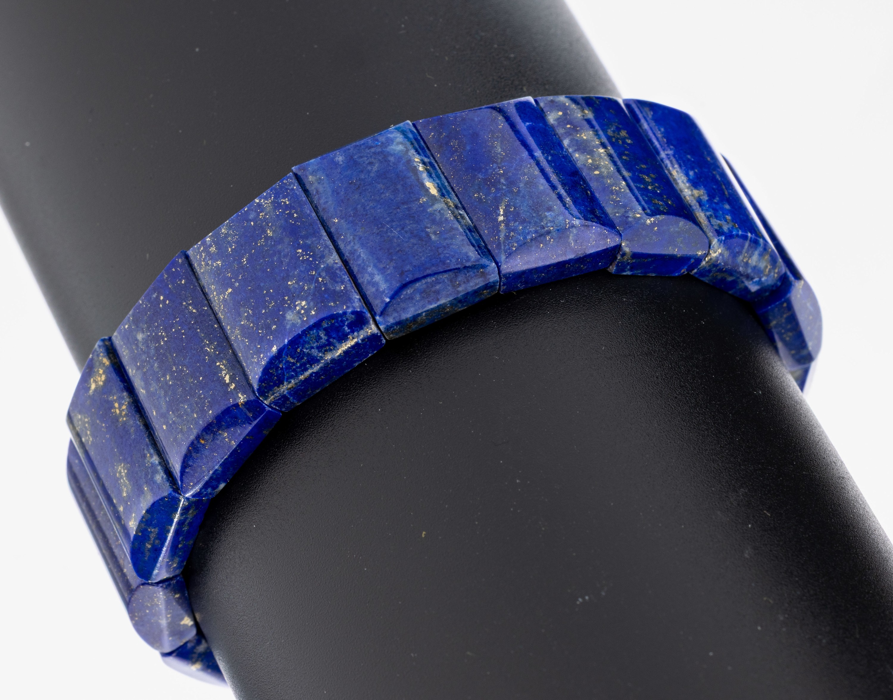 Image 26992635 - Lapislazuli-Armband, Lapislazuli-Glieder mit Pyrit-Einschlüssen, auf elastischem ...