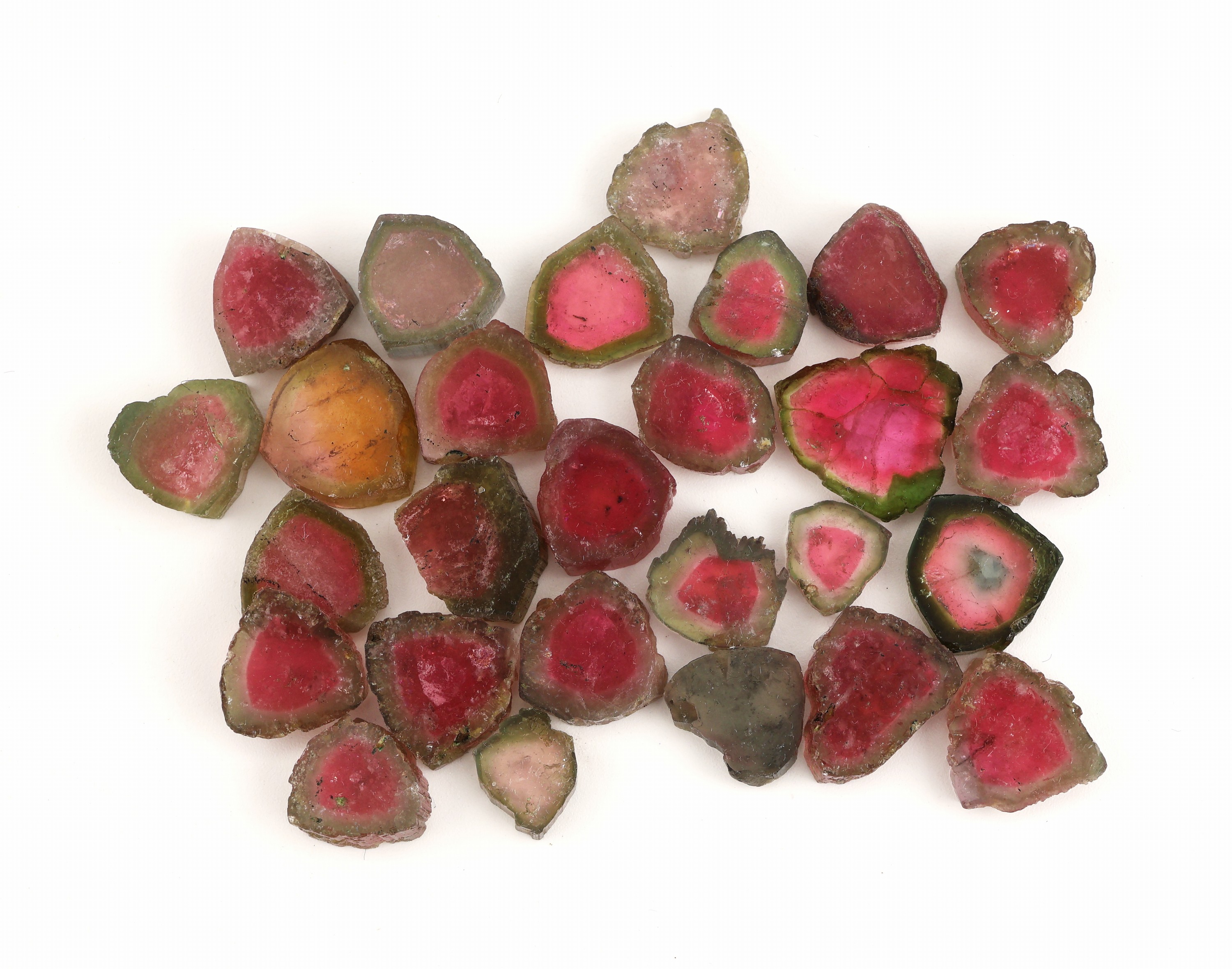 Image 26992662 - Lot 27 lose Turmalin-Scheiben, ca. 118.0 ct, Wassermelonen-Turmaline in versch. Größen, ...