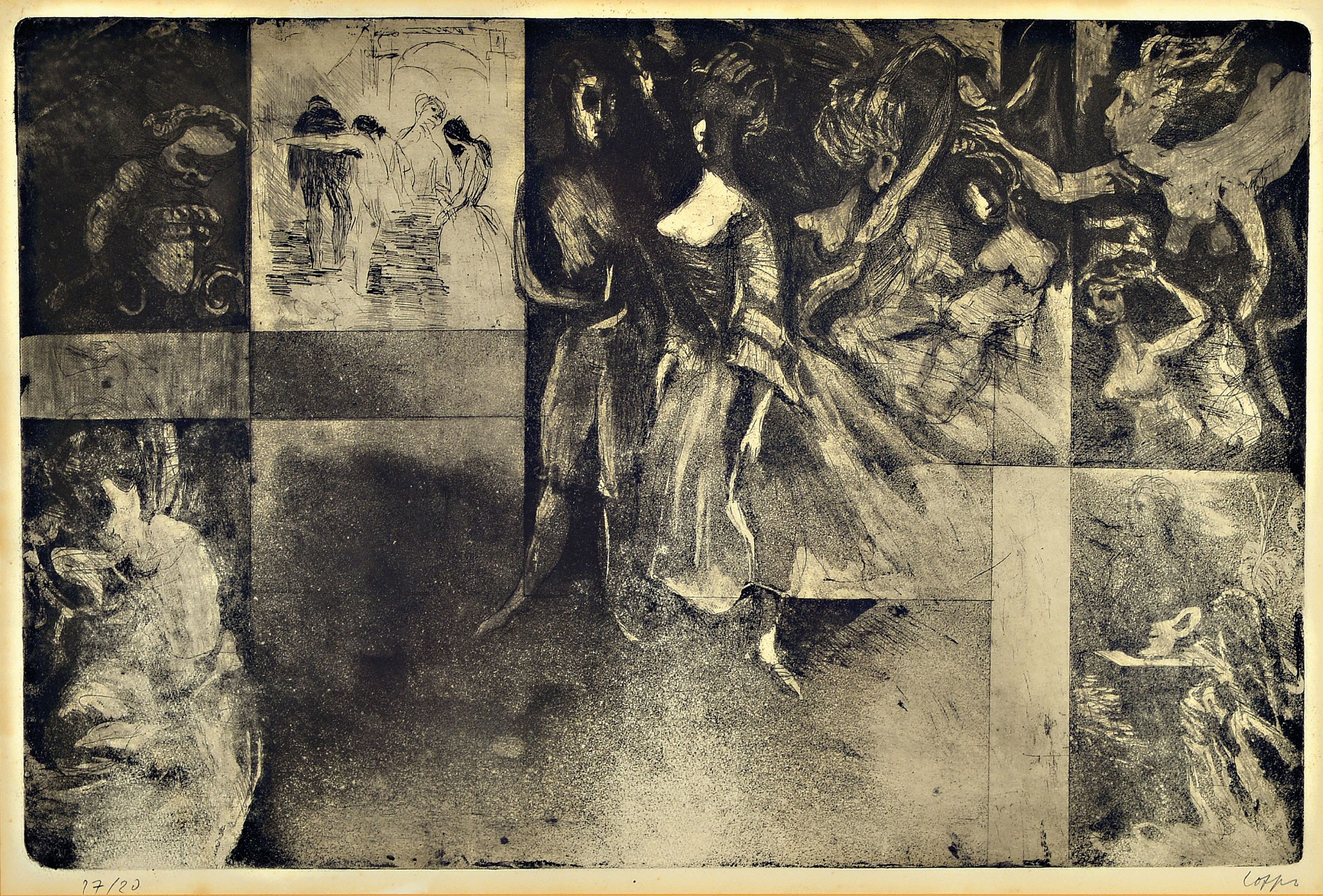 Image 26992971 - Paul Löffler, 1938 Mannheim bis 1995 Speyer, Aquarell und Radierung, a. Mädchenakt, ...
