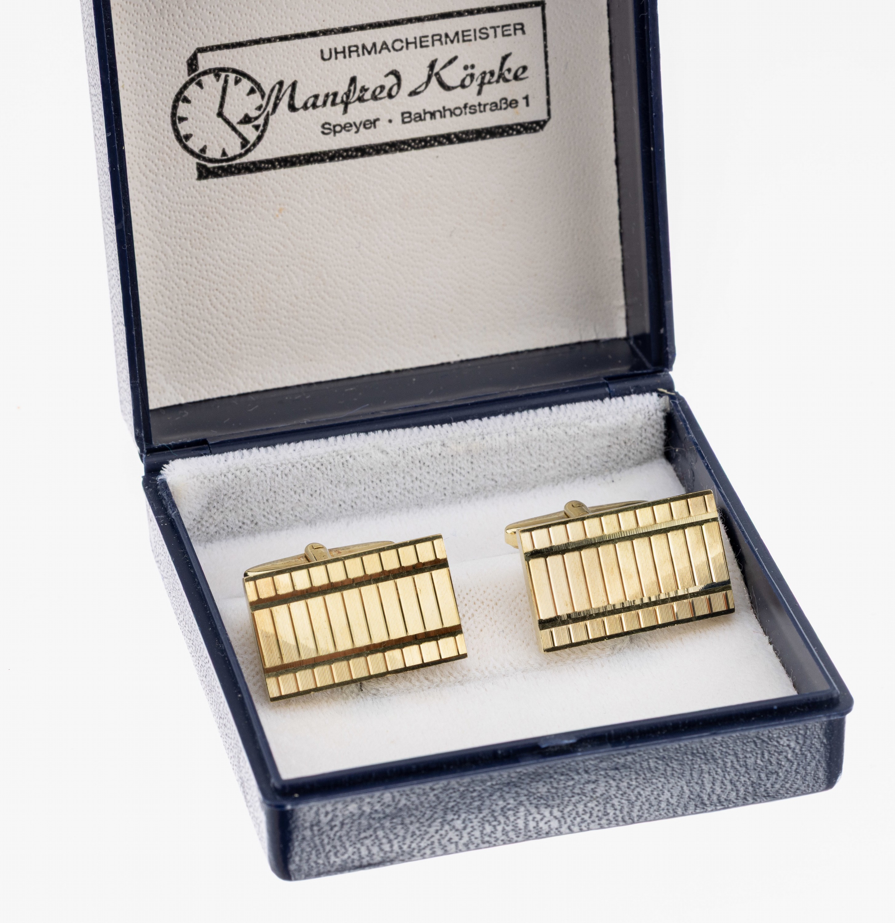 Paar 8 kt Gold Manschettenknöpfe, ca. 9.1 g, GG 333/000, zeitloses Design