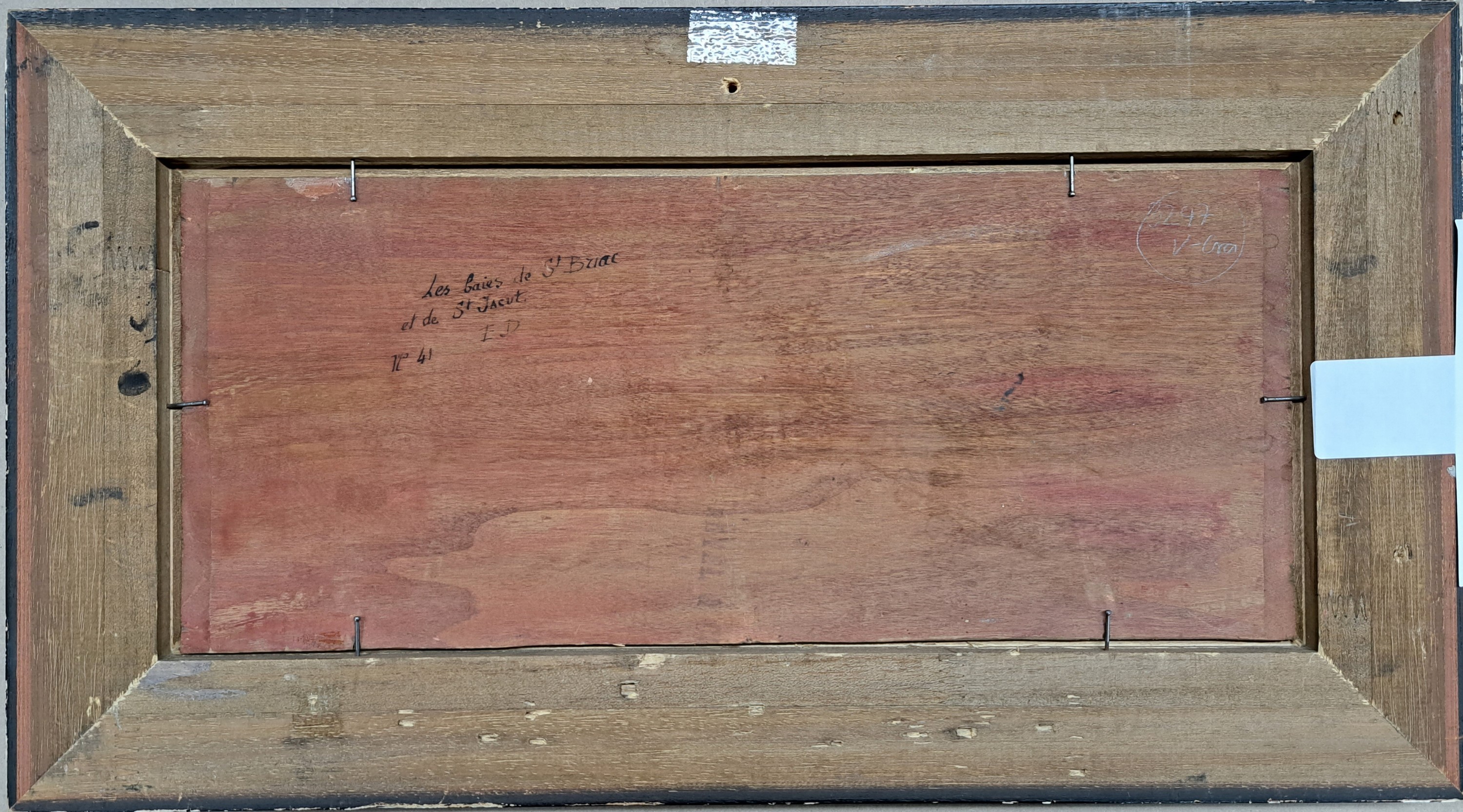 Detail q: Eugen Delestre, 1862-1919, "Les baies de Saint Briac et de Saint Jacut", links unten signiert, Öl/Holz, 18x41 cm, Rahmen 29x53 cm