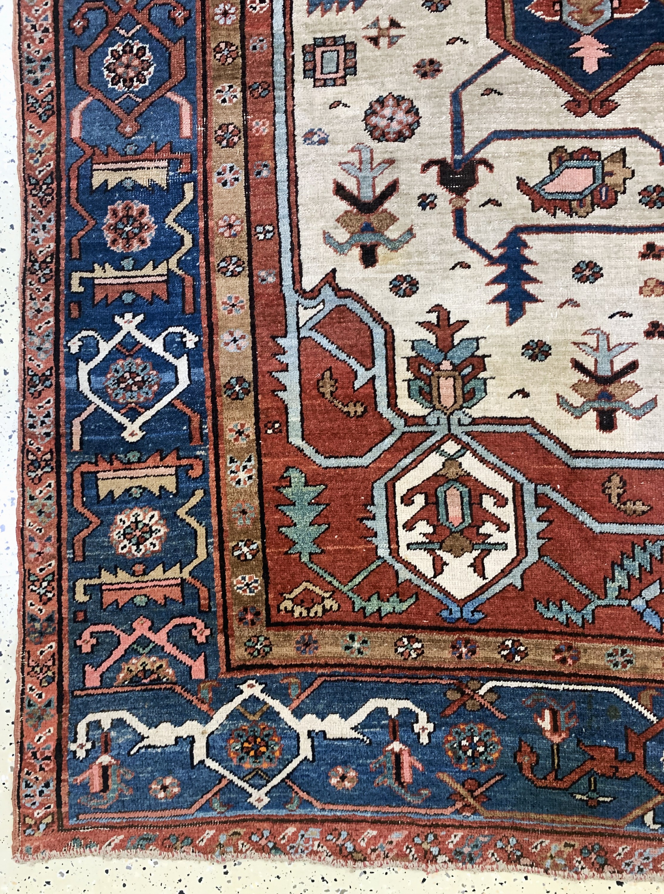 Detail b: Heriz"Serapi"antik, Persien, 19.Jhd, Wolle auf Baumwolle, ca. 351 x 262 cm, EHZ: 3
