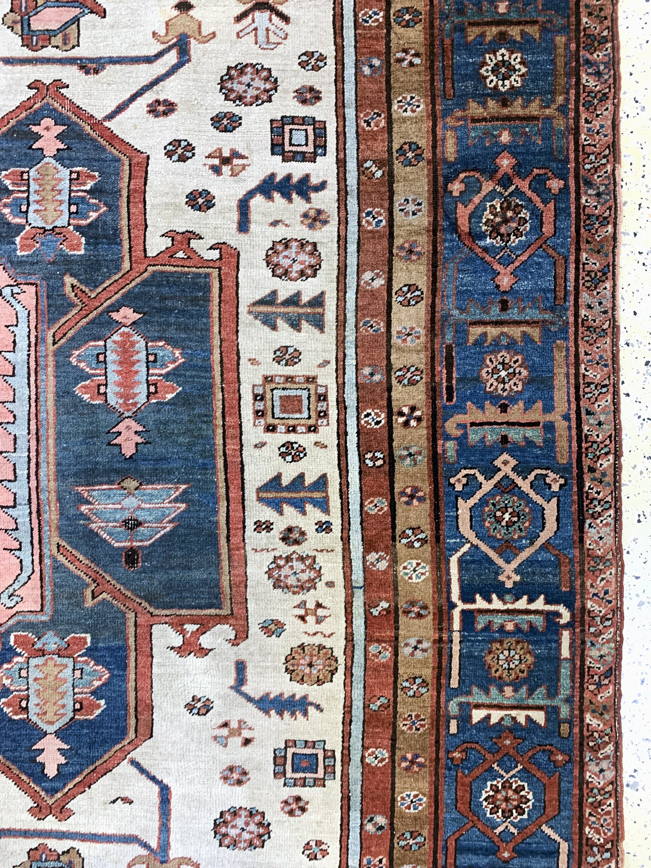 Detail f: Heriz"Serapi"antik, Persien, 19.Jhd, Wolle auf Baumwolle, ca. 351 x 262 cm, EHZ: 3