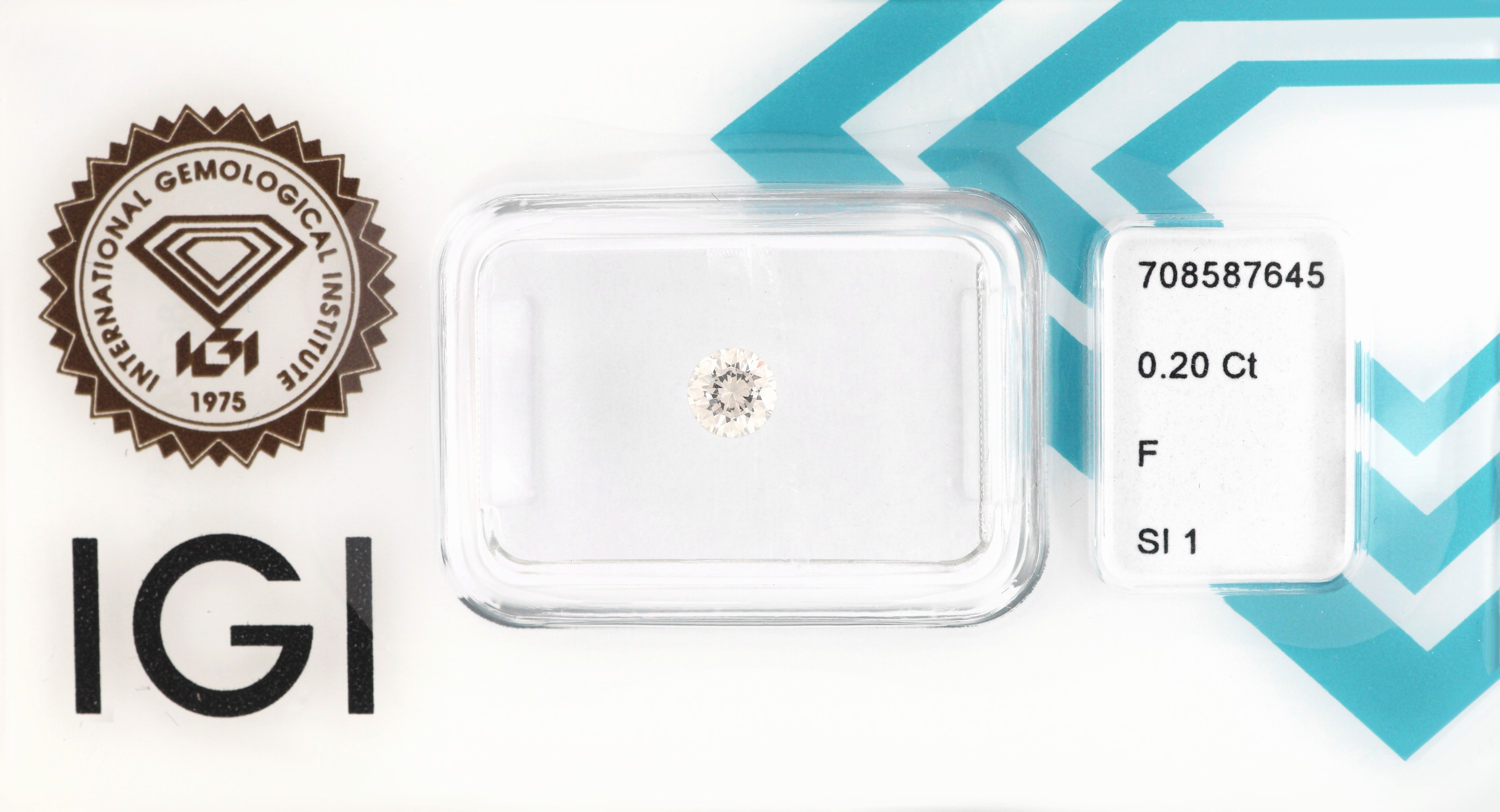 Loser Brillant 0.20 ct feines Weiß+(F)/si1, eingeschweißt, IGI-Expertise