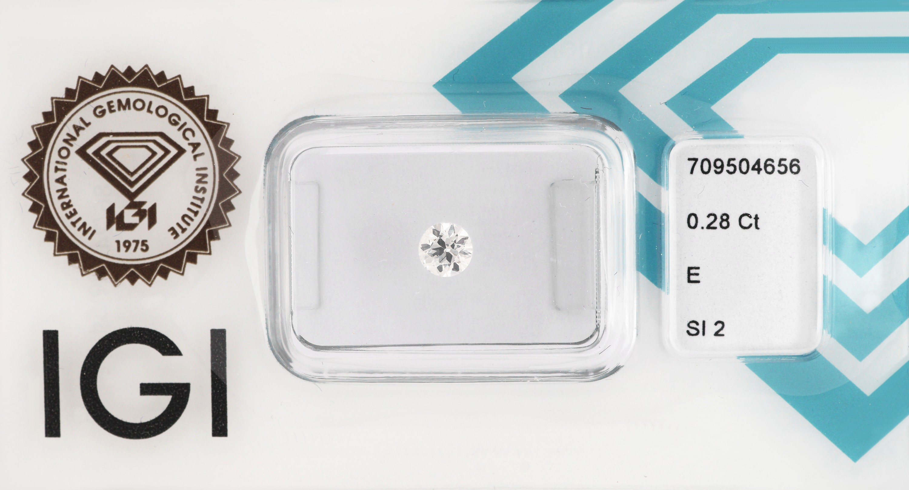 Loser Brillant 0.28 ct hochfeines Weiß(E)/si2,eingeschweißt, IGI-Expertise