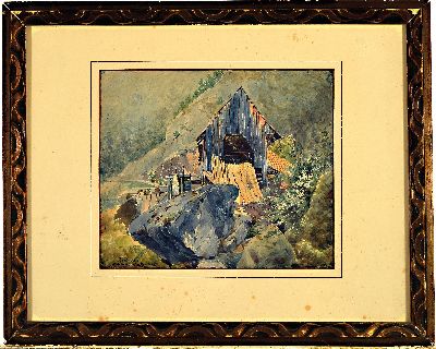 26992981k - Josef Heicke, 1811-1861 Wien, , Aquarell, ´Märkendorf, Sägemühle´, links unten ...