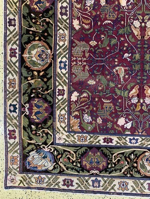 26992990c - Agra antik, Indien, 19.Jhd, Wolle auf Baumwolle, ca. 301 x 312 cm, EHZ: 2-3, (Oxidiert)