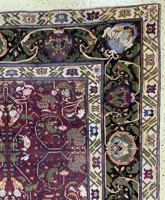 26992990i - Agra antik, Indien, 19.Jhd, Wolle auf Baumwolle, ca. 301 x 312 cm, EHZ: 2-3, (Oxidiert)