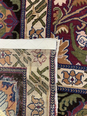 26992990l - Agra antik, Indien, 19.Jhd, Wolle auf Baumwolle, ca. 301 x 312 cm, EHZ: 2-3, (Oxidiert)