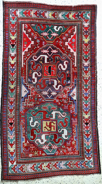 Image ´Wolkenband-Kazak´antik, Kaukasus, datiert 1903 , Wolle auf Wolle, ca. 245 x 137 cm, ...