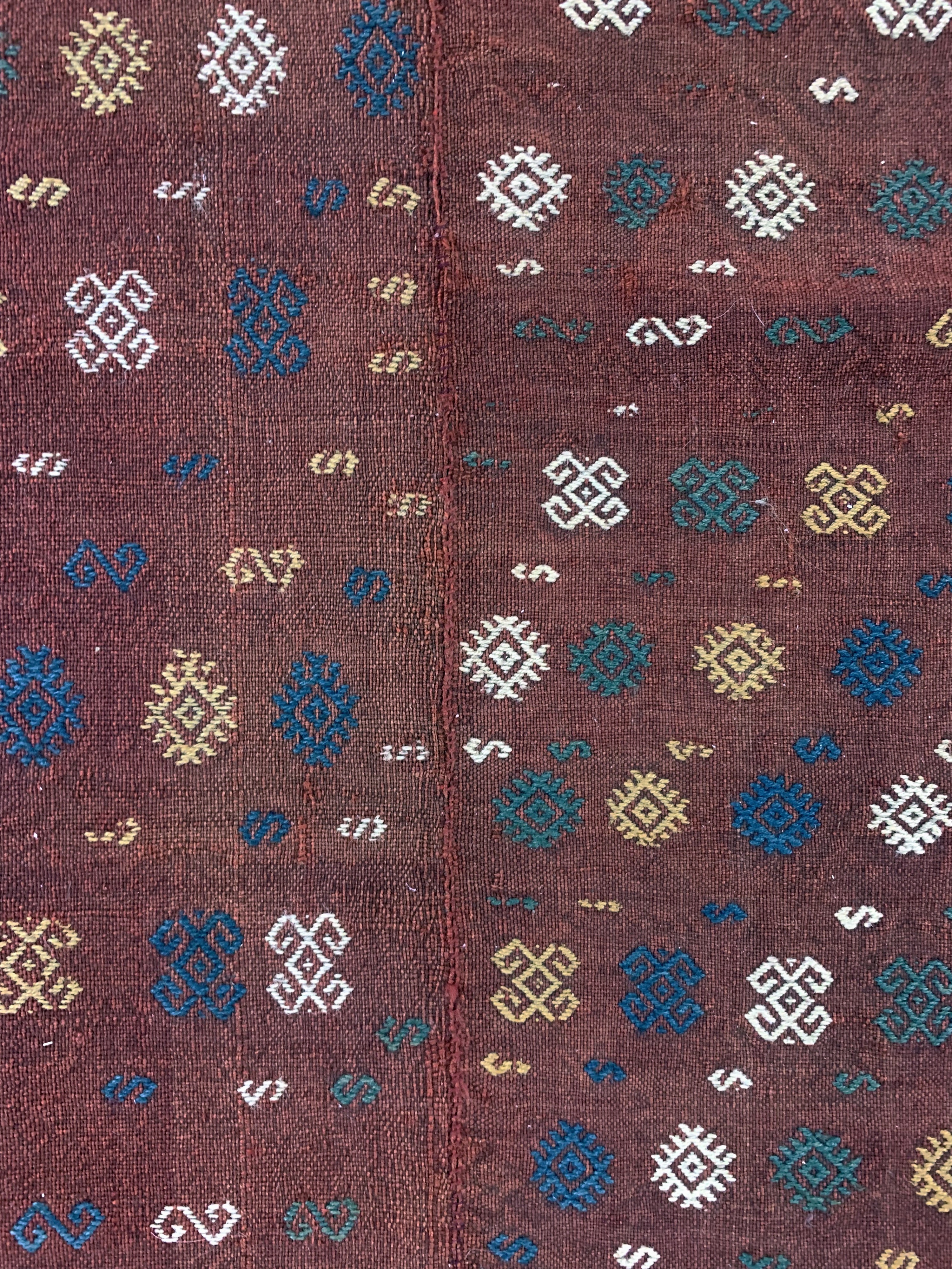 Detail e: "Verneh"antik(2 Bahnig), Kaukasus, 19.Jhd, Wolle auf Wolle, ca. 200 x 160 cm, EHZ: 2(geflickt)