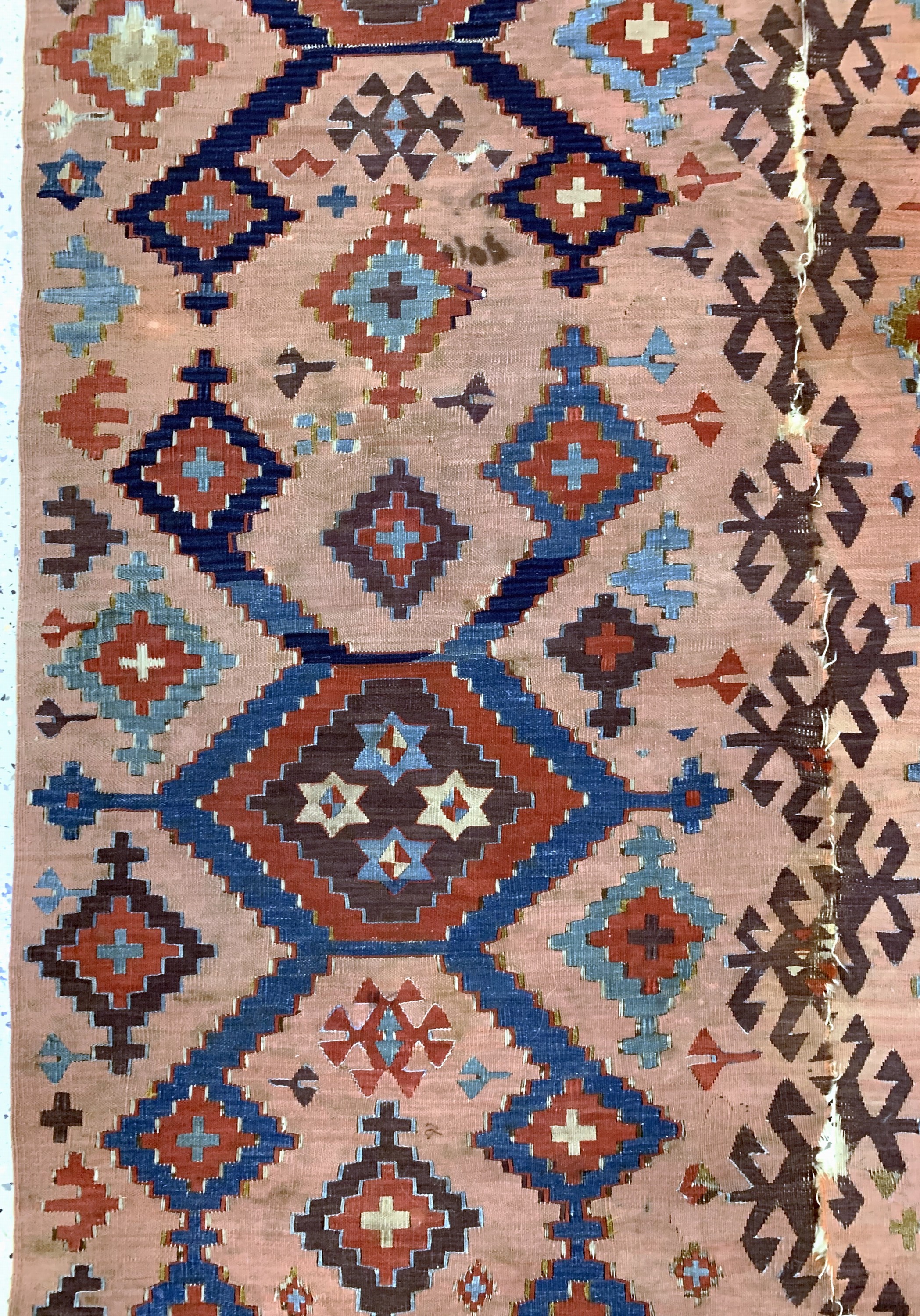 Detail c: Konya Kelim antik( 2 Bahnig), Türkei, 19.Jhd, Wolle auf Wolle, ca. 392 x 156 cm, EHZ: 3