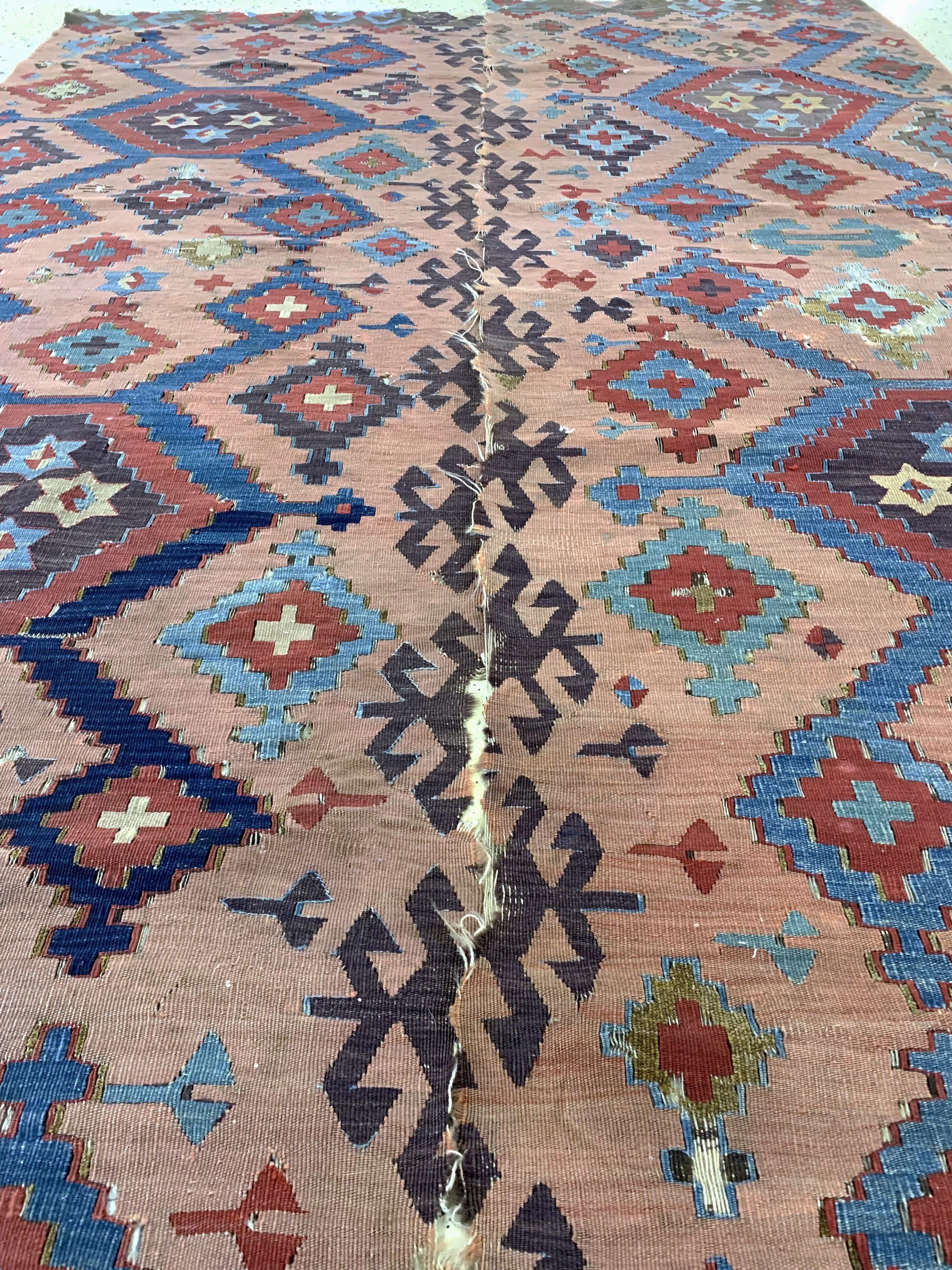 Detail g: Konya Kelim antik( 2 Bahnig), Türkei, 19.Jhd, Wolle auf Wolle, ca. 392 x 156 cm, EHZ: 3