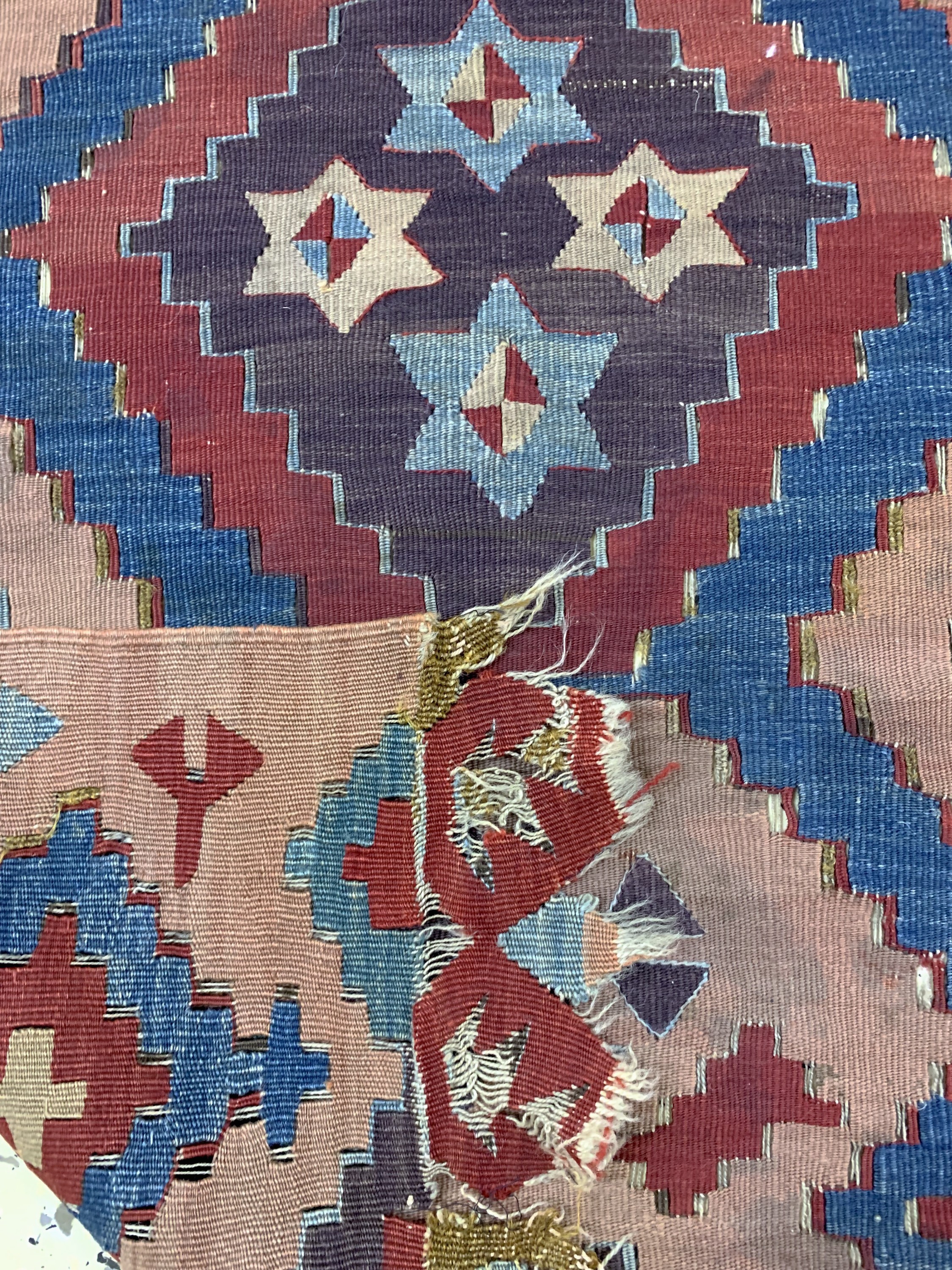 Detail i: Konya Kelim antik( 2 Bahnig), Türkei, 19.Jhd, Wolle auf Wolle, ca. 392 x 156 cm, EHZ: 3