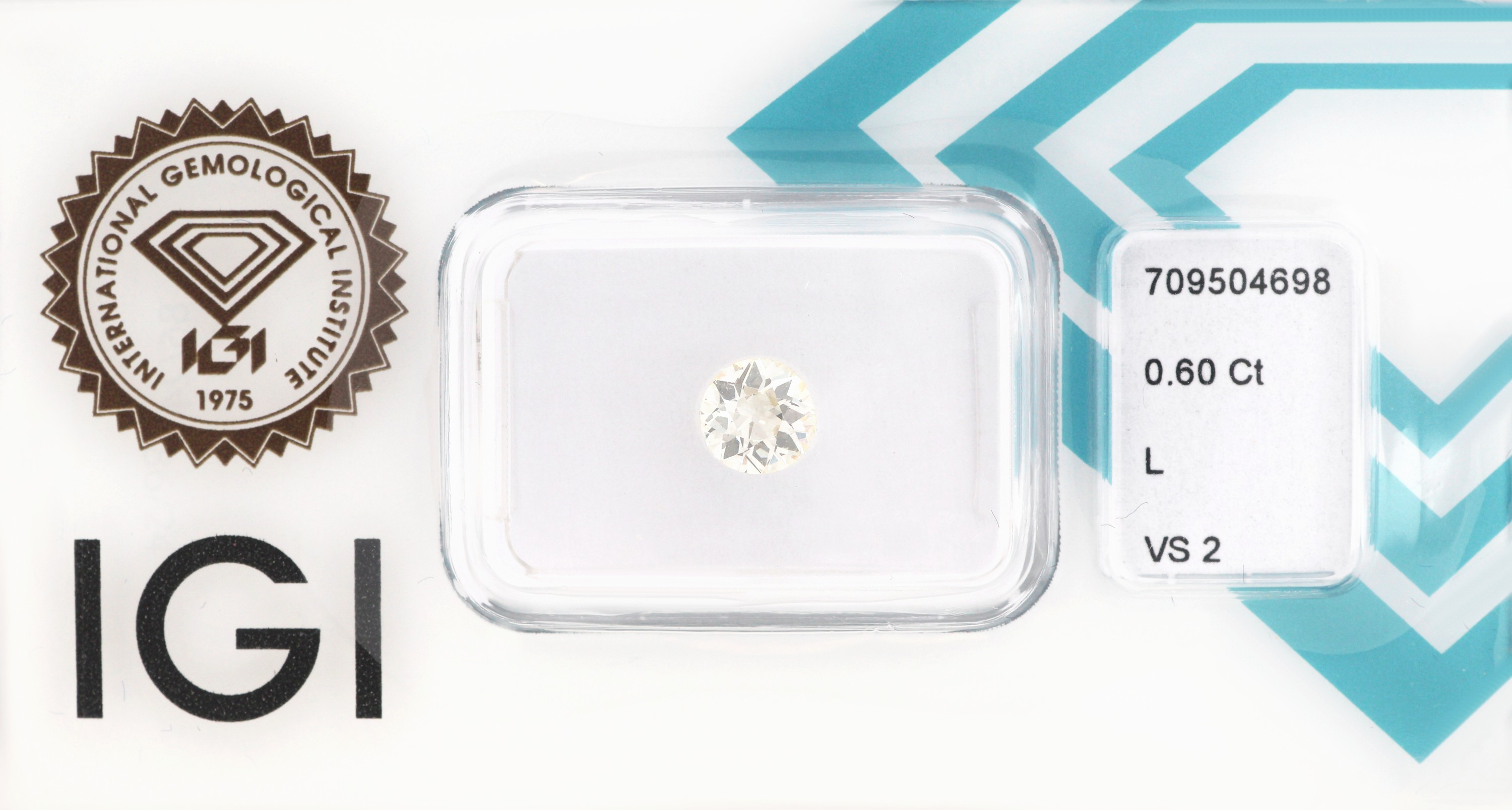 Loser Brillant 0.60 ct get.Weiß(L)/vs2, eingeschweißt, IGI-Expertise