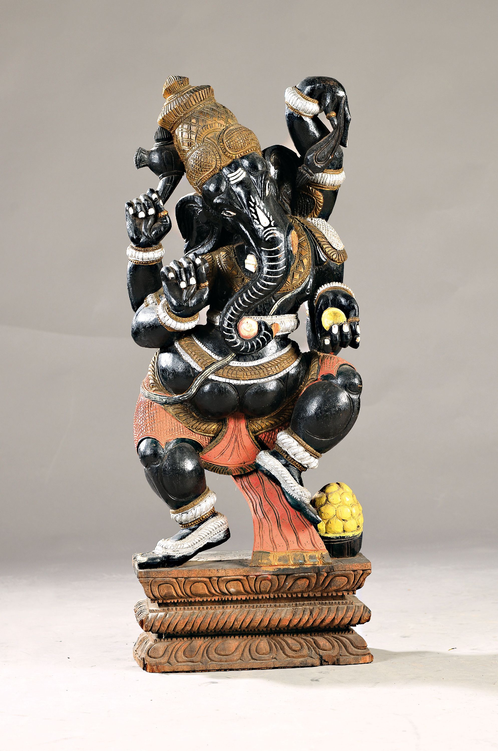 Image 26993008 - Relief/Bildschnitzerei, Indonesien, 20. Jh., Ganesha, Holz geschnitzt und bemalt, H. ca. ...
