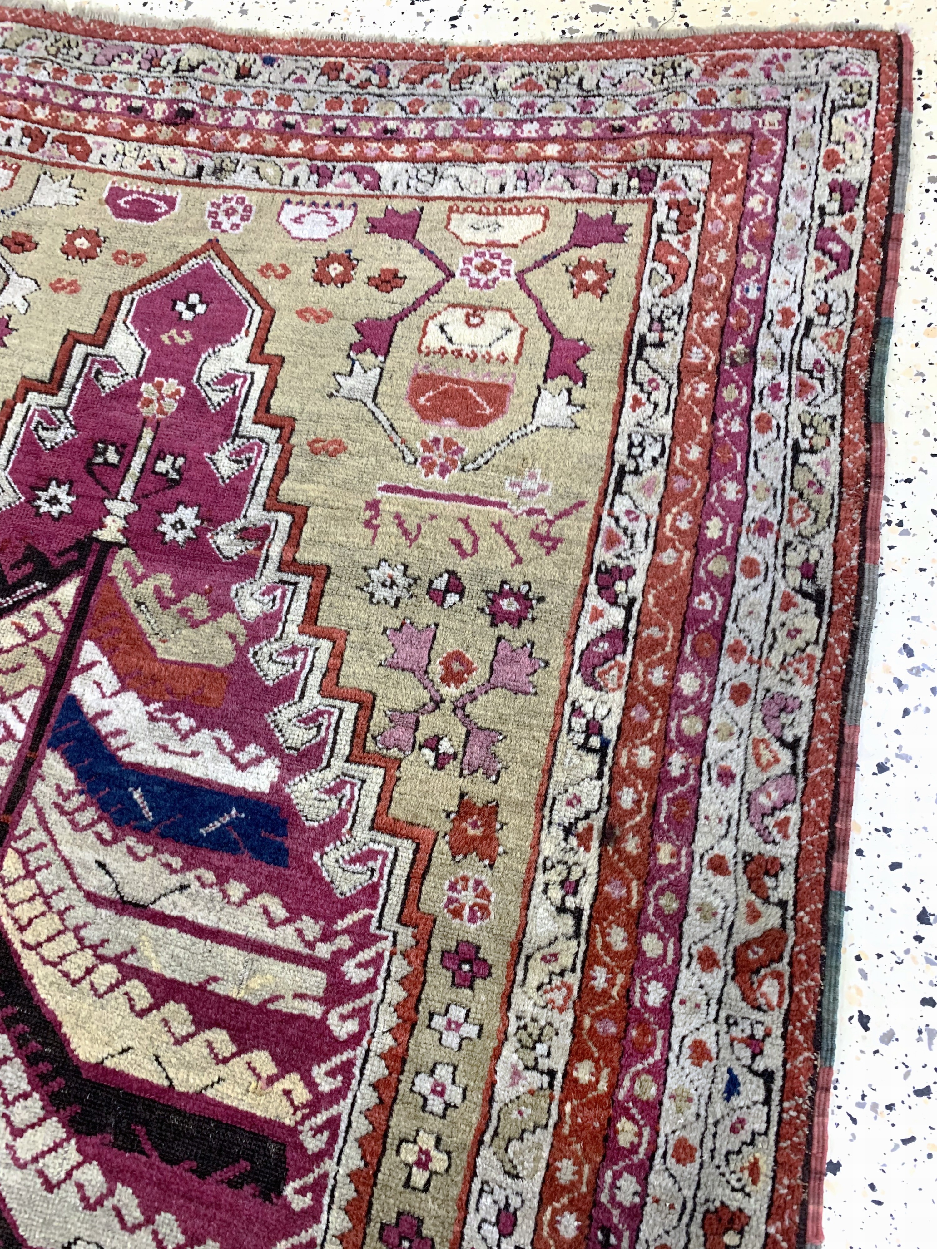 Detail c: Kirsehir antik, Türkei, datiert 1286(1864),Wolle auf Wolle, ca. 150 x 106 cm, EHZ: 2