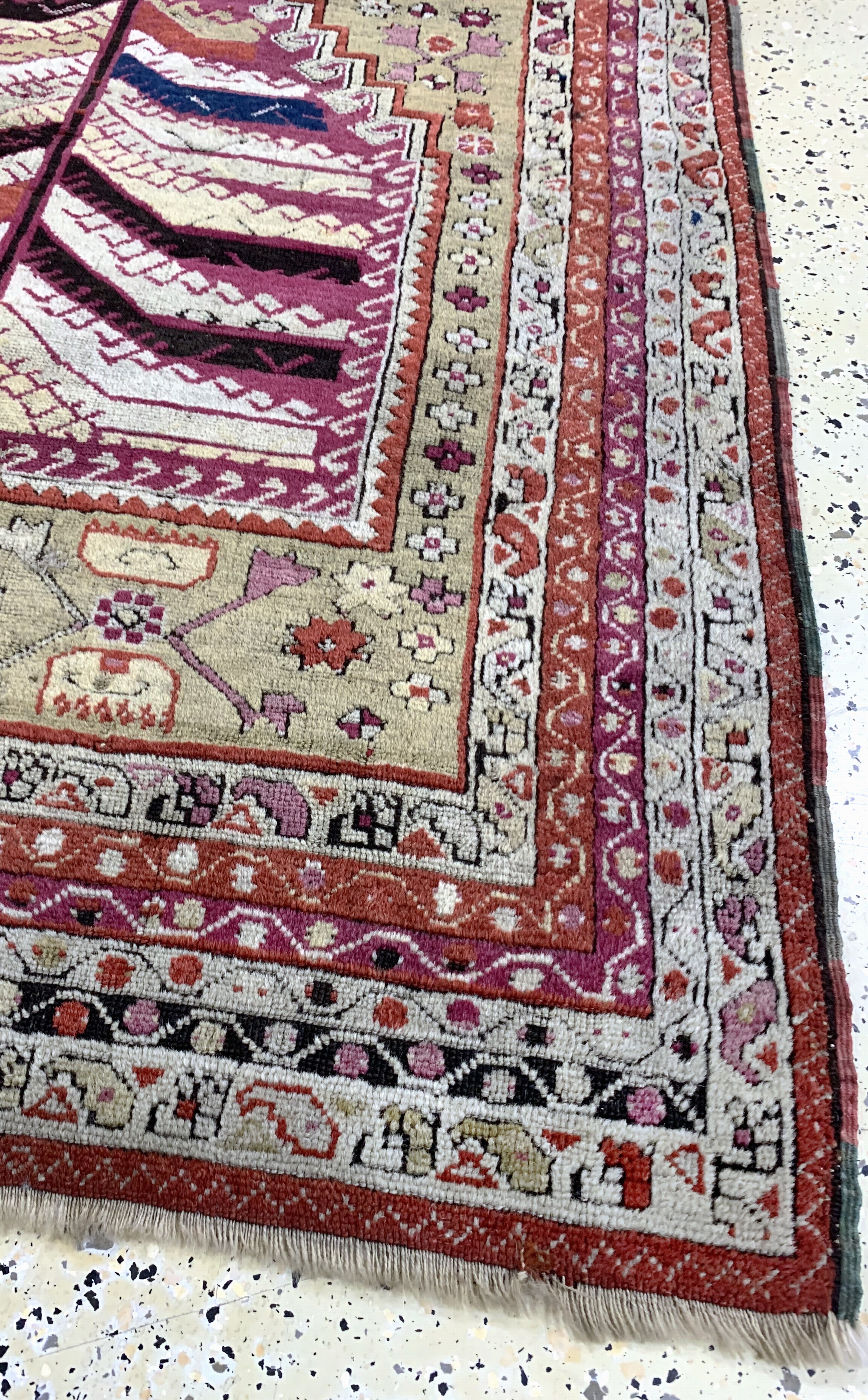 Detail e: Kirsehir antik, Türkei, datiert 1286(1864),Wolle auf Wolle, ca. 150 x 106 cm, EHZ: 2