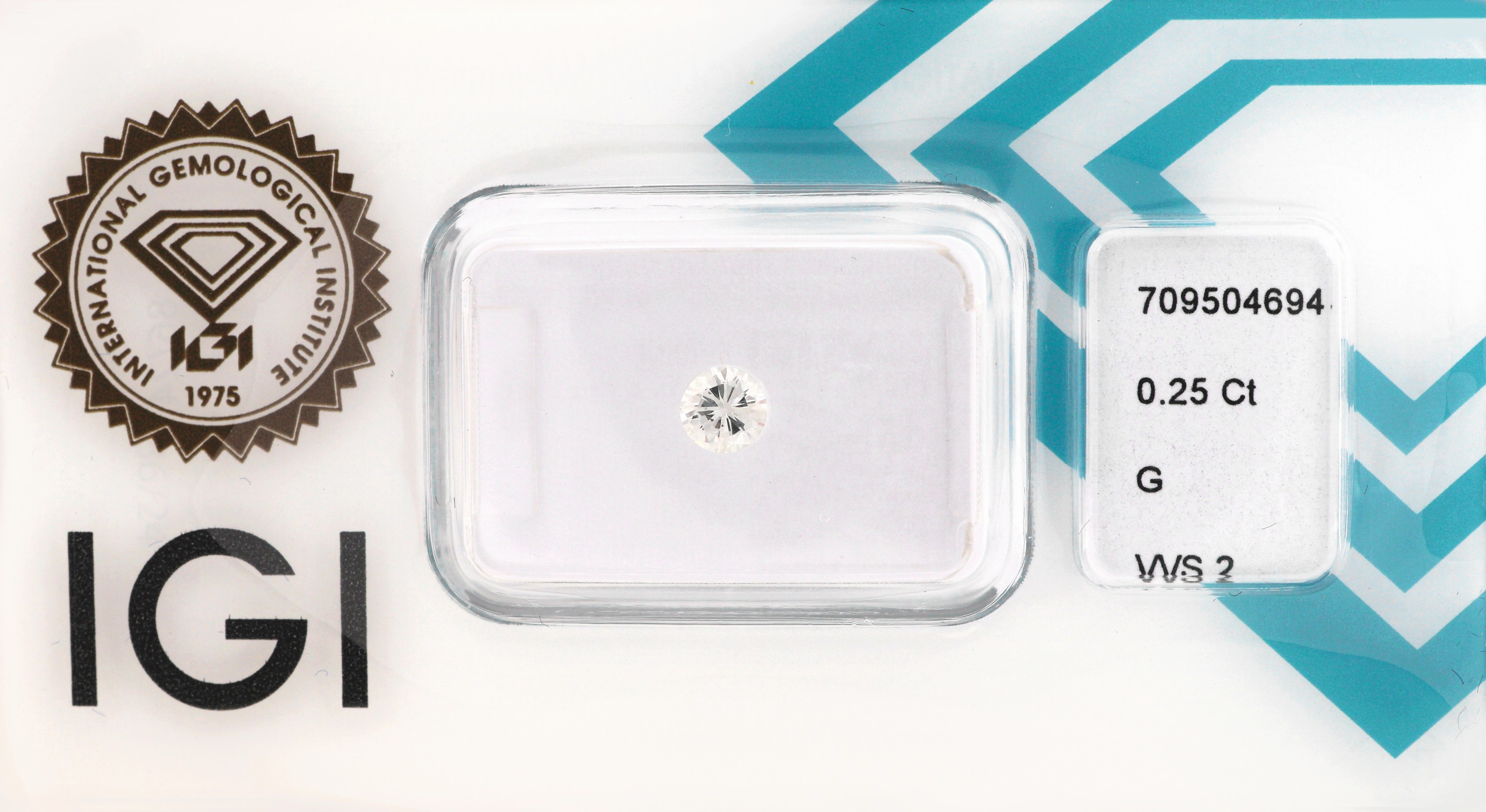 Loser Brillant, 0.25 ct feines Weiß(G)/vvs2, eingeschweißt, IGI-Expertise