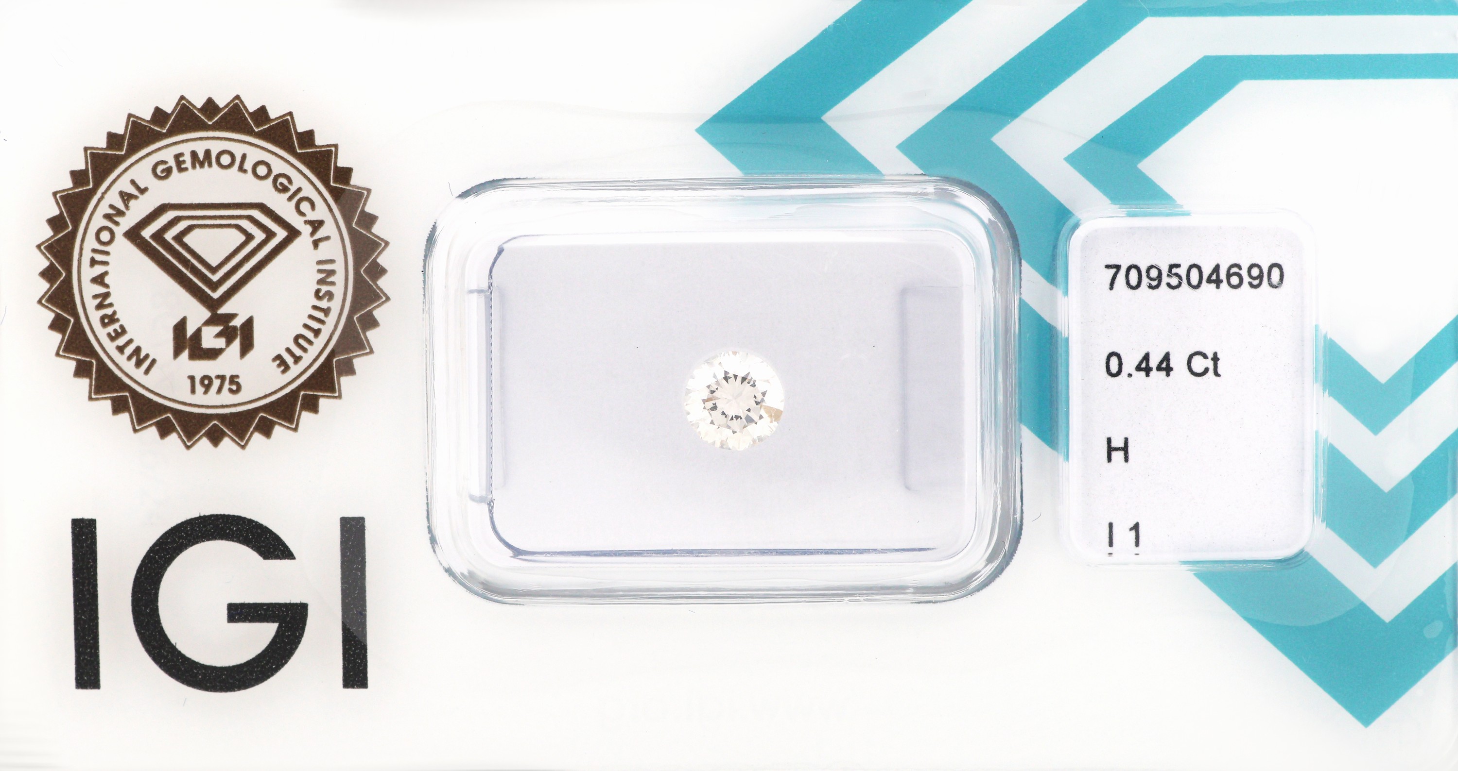 Loser Brillant 0.44 ct Weiß(H)/p1, eingeschweißt, IGI-Expertise