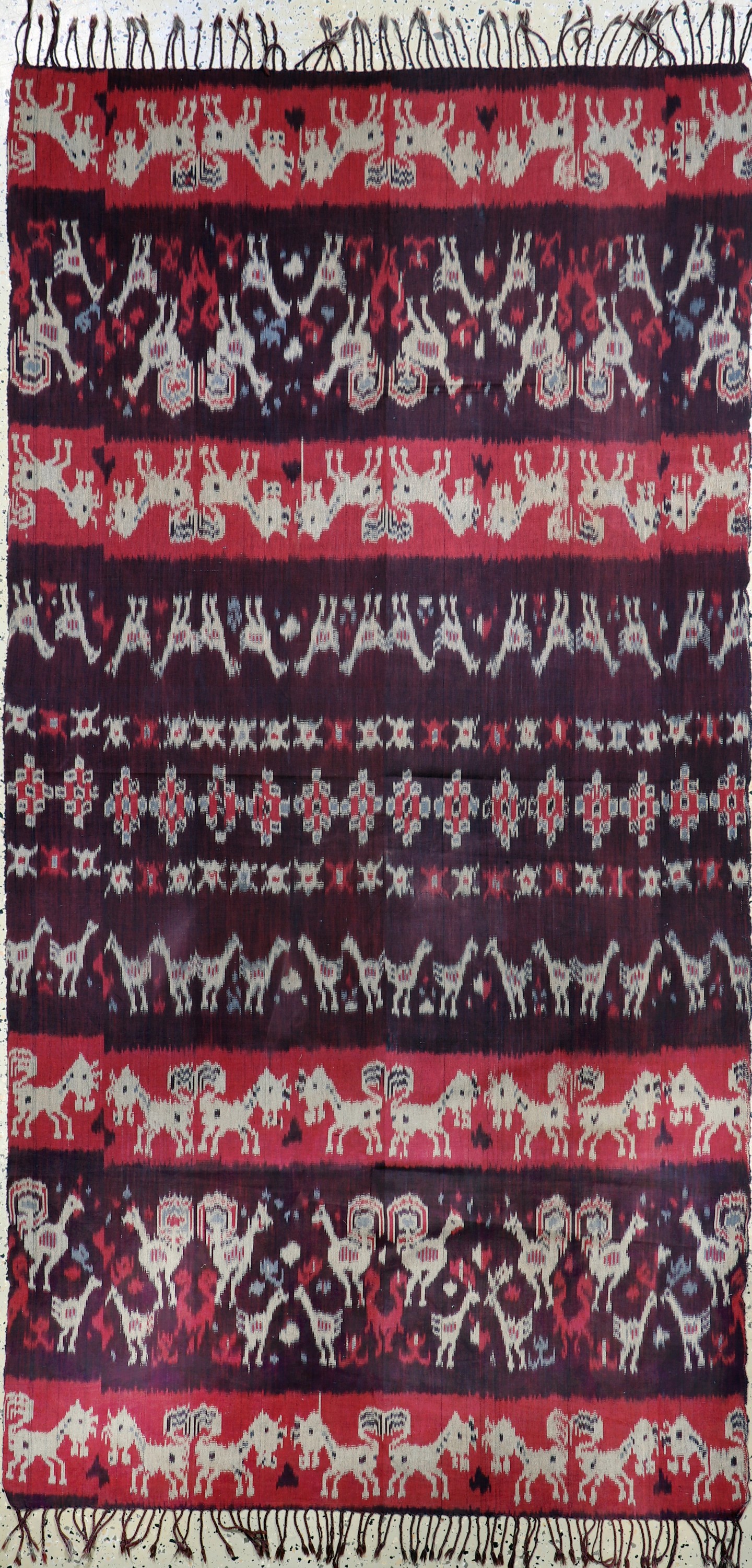 Sumba"Ikat", Indonesien, Anfang 20.Jhd, Baumwolle, ca. 222 x 115 cm, EHZ: 2