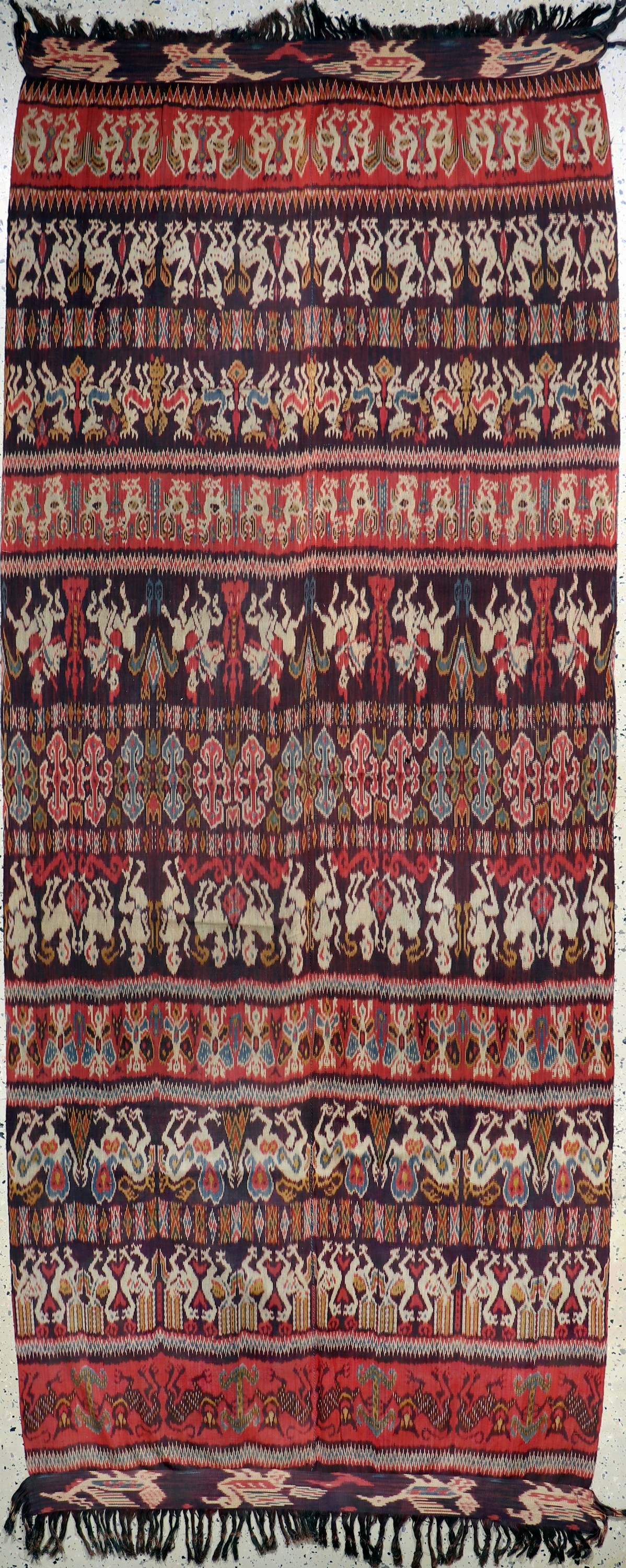 Sumba"Ikat", Indonesien, Anfang 20.Jhd, Baumwolle, ca. 279 x 115 cm, EHZ: 2
