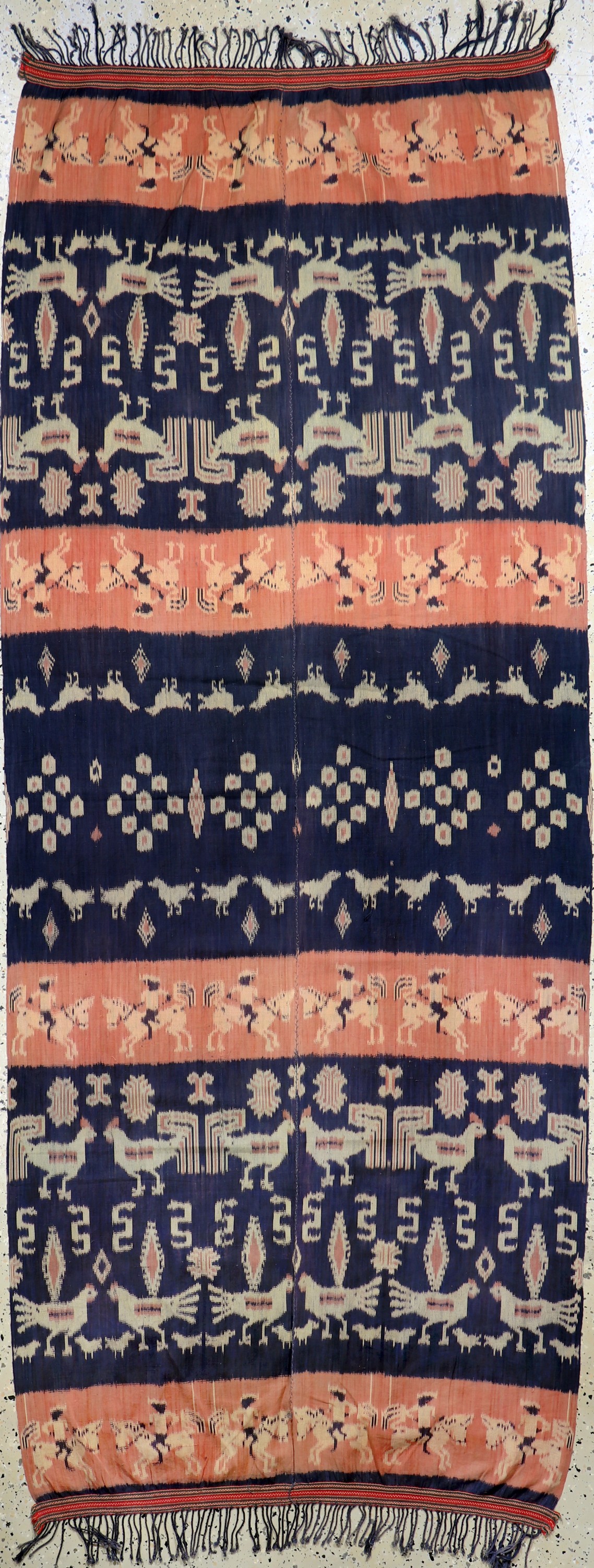 Sumba"Ikat", Indonesien, Anfang 20.Jhd, Baumwolle, ca. 242 x 98 cm, EHZ: 2