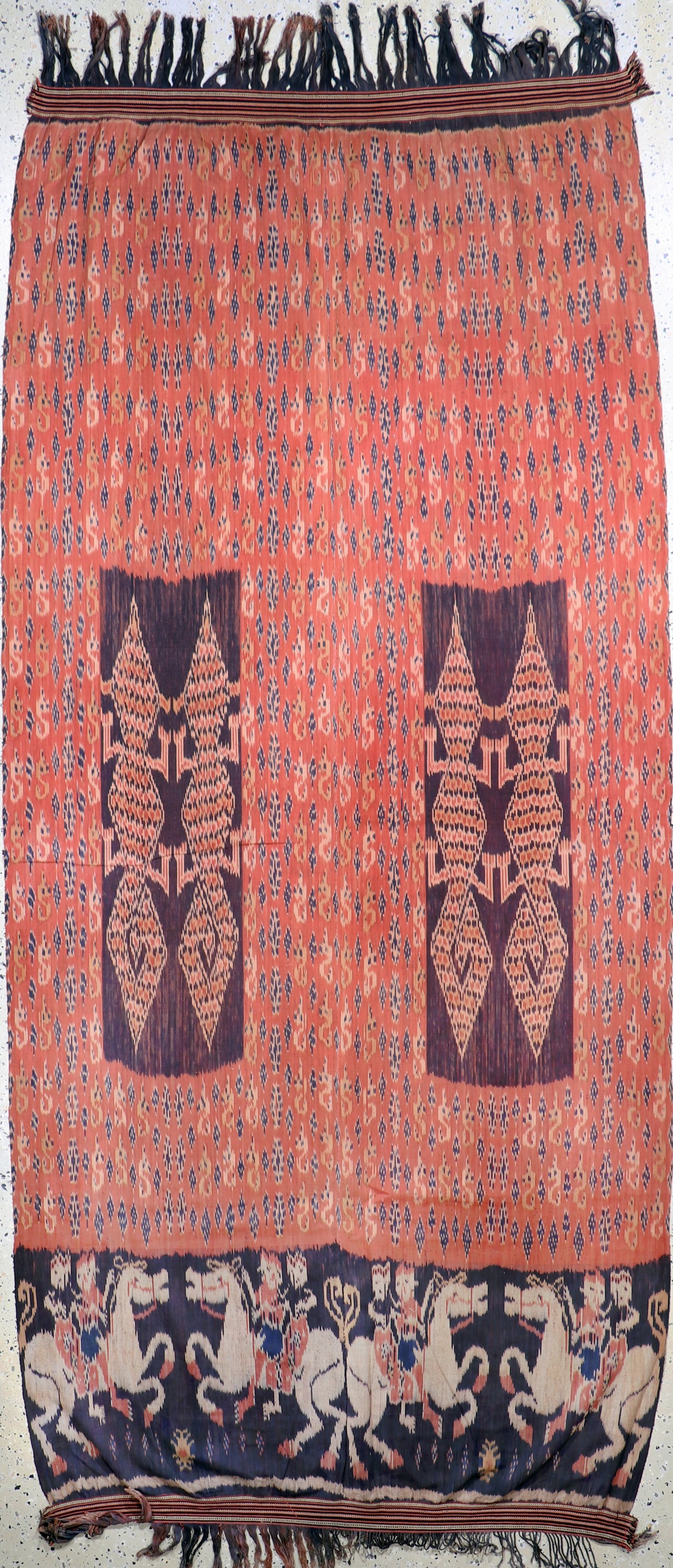 Sumba"Ikat", Indonesien, Anfang 20.Jhd, Baumwolle, ca. 264 x 122 cm, EHZ: 2