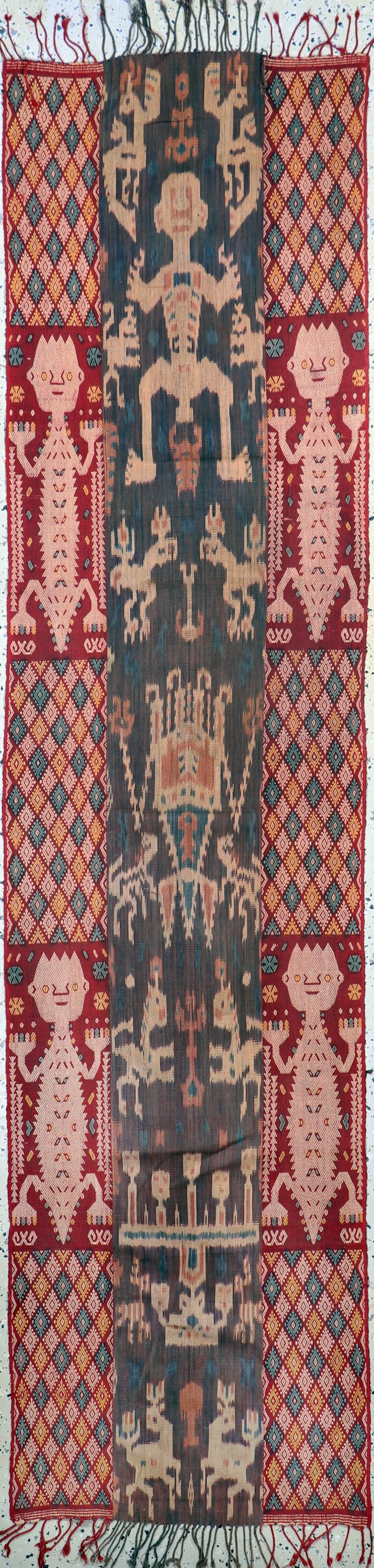 Sumba"Ikat", Indonesien, Anfang 20.Jhd, Baumwolle, ca. 247 x 60 cm, EHZ: 2