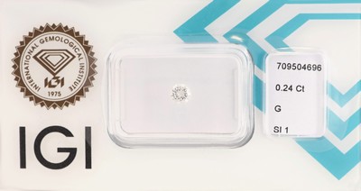 Image Loser Brillant, 0.24 ct feines Weiß(G)/si1, eingeschweißt, IGI-Expertise Schätzpreis: ...