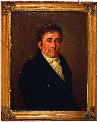 26993011k - Porträtmaler, 18./19. Jh., Porträt der Dame mit Spitzenhaube u. der dazugehöriger ...