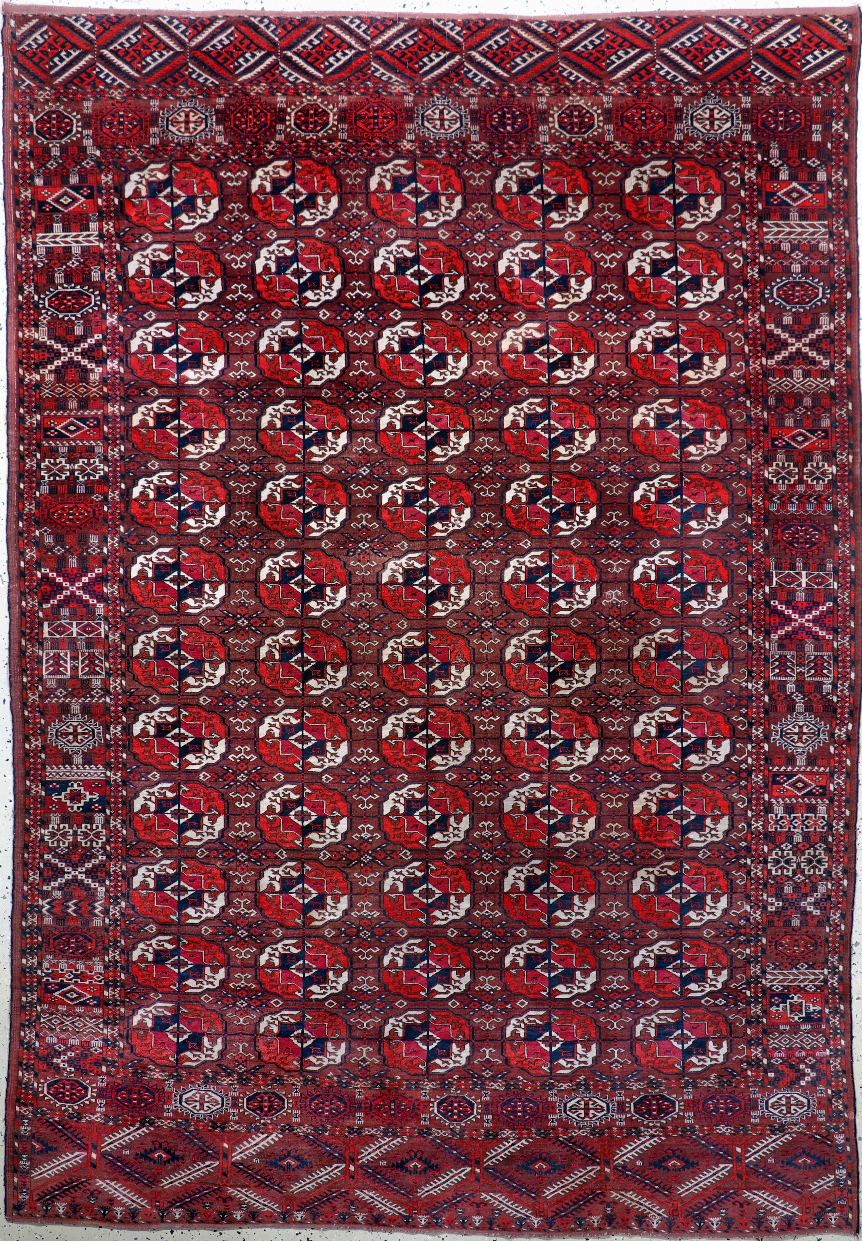 Tekke"Hauptteppich"antik, Turkmenistan, 19.Jhd, Wolle auf Wolle, ca. 274 x 194 cm, EHZ: 2