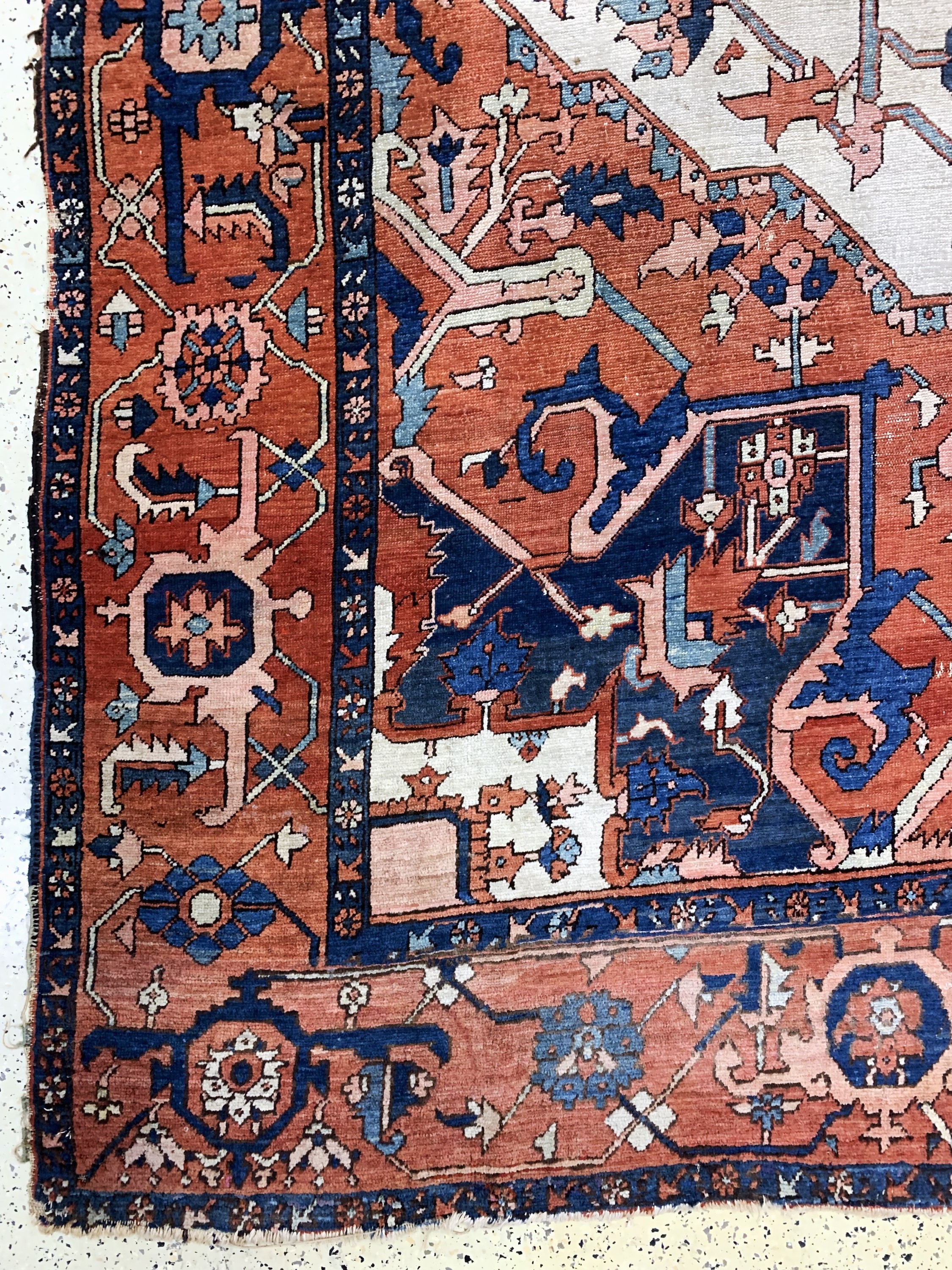 Detail c: Antiker Heriz, Persien, 19.Jhd, Wolle auf Baumwolle, ca. 465 x 380 cm, EHZ: 4