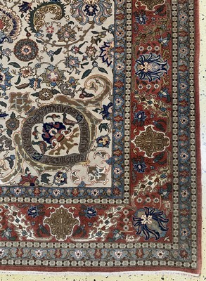 26993143a - Teheran´Part-Silk´fein alt, Persien, Anfang20.Jhd, Korkwolle mit Seide, ca. 360 x 270 ...